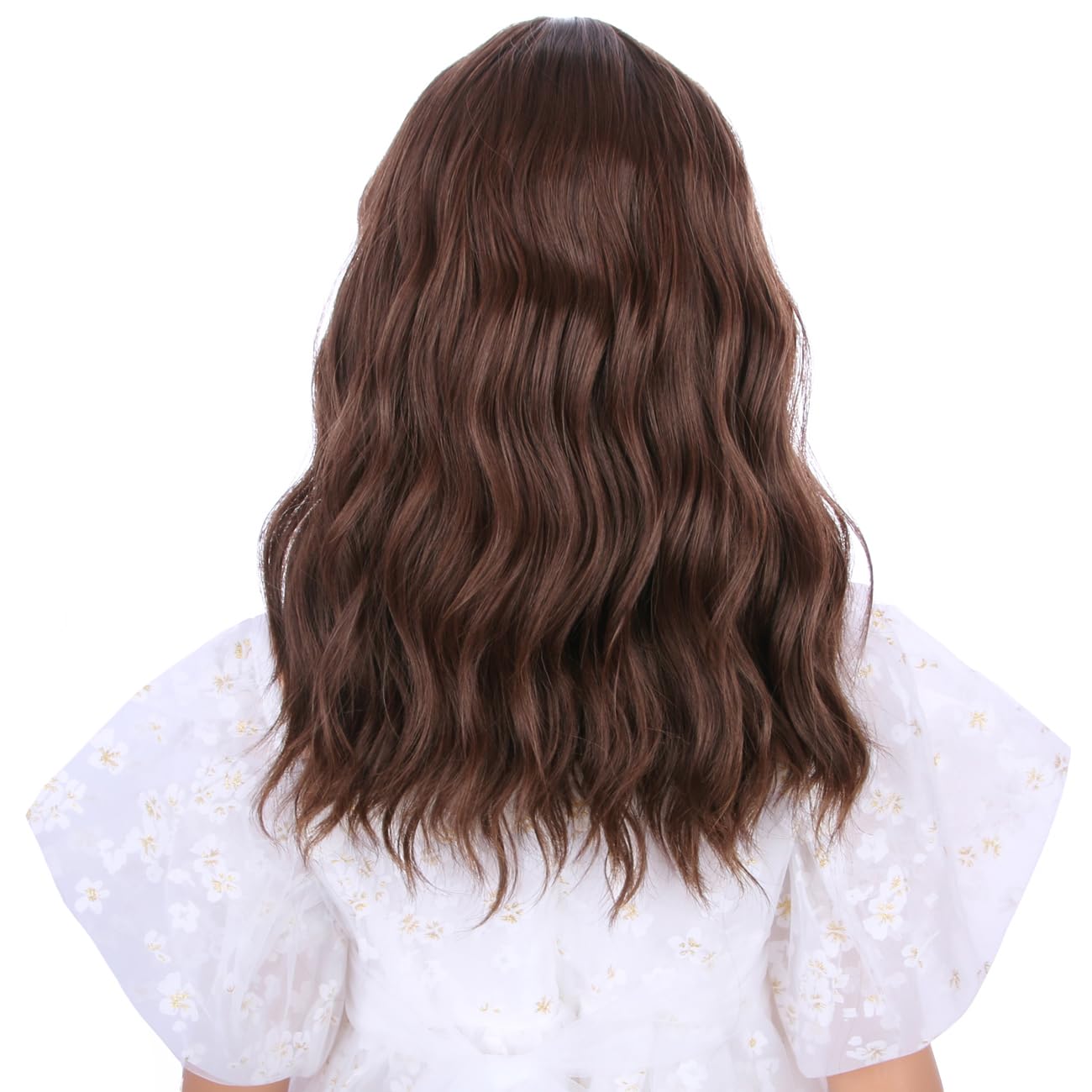 Mixed Brown Wigs for Kids Short Chocolate Brown Wig with Air Bangs Heat Resistant Synthetic Wig