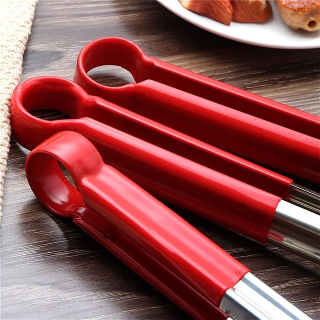 Paquete de 2 Pinzas para Alimentos de Acero Inoxidable Pinzas para Cocina Pinzas para Pan Pinzas para Barbacoa Herramientas de Cocina Accesorios (Color : A, Tamaño : S) (Am)