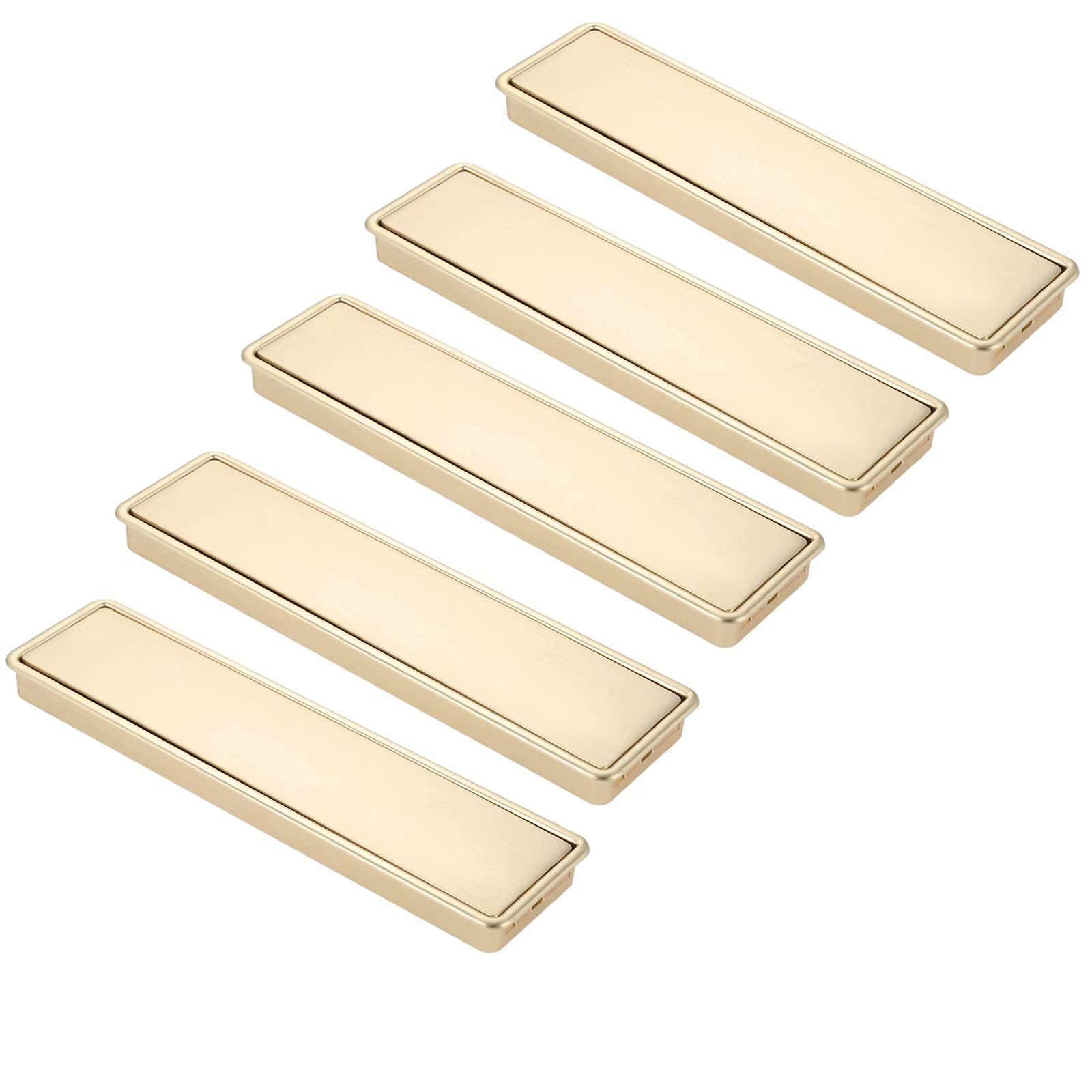 Fagoritime Recessed Finger Sliding Door Handle, Recessed Flush Pull Handle Zinc Alloy(Gold,Hole Distance:160mm)
