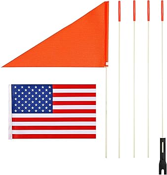 Bike Flags with Pole for Safety American Flag Height Adjustable Flagpole