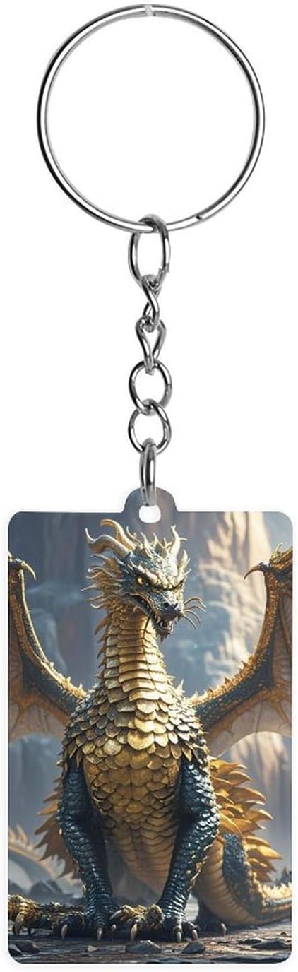 Dragon Purple Moon Keychains for Women, Personalized Acrylic Keyring for Men, Fashion Key Holder for Outdoor, Multifunctional Key Finder with Chain and Jump Rings for Gift