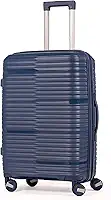 Mala De Viagem Média 23Kg Polipropileno Rodas Duplas 360 Fibra Rígida Leve Resistente Para Despachar (AZUL, MÉDIA)