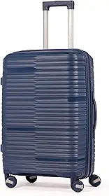 Mala De Viagem Média 23Kg Polipropileno Rodas Duplas 360 Fibra Rígida Leve Resistente Para Despachar (AZUL, MÉDIA)
