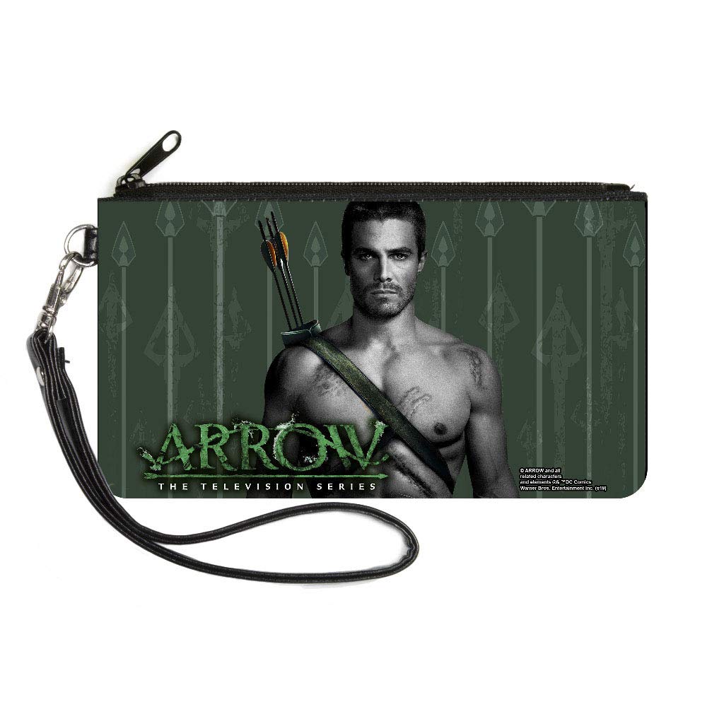 Women's Standard Zip Wallet Green Arrow Large, 8" x 5"