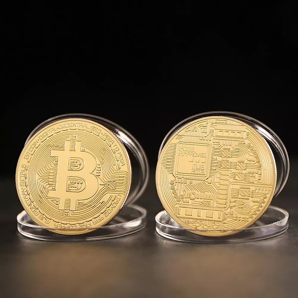 1 3 10 Pcs Gold Plated Bitcoin Coin Commemorative Btc | Desertcart Cyprus