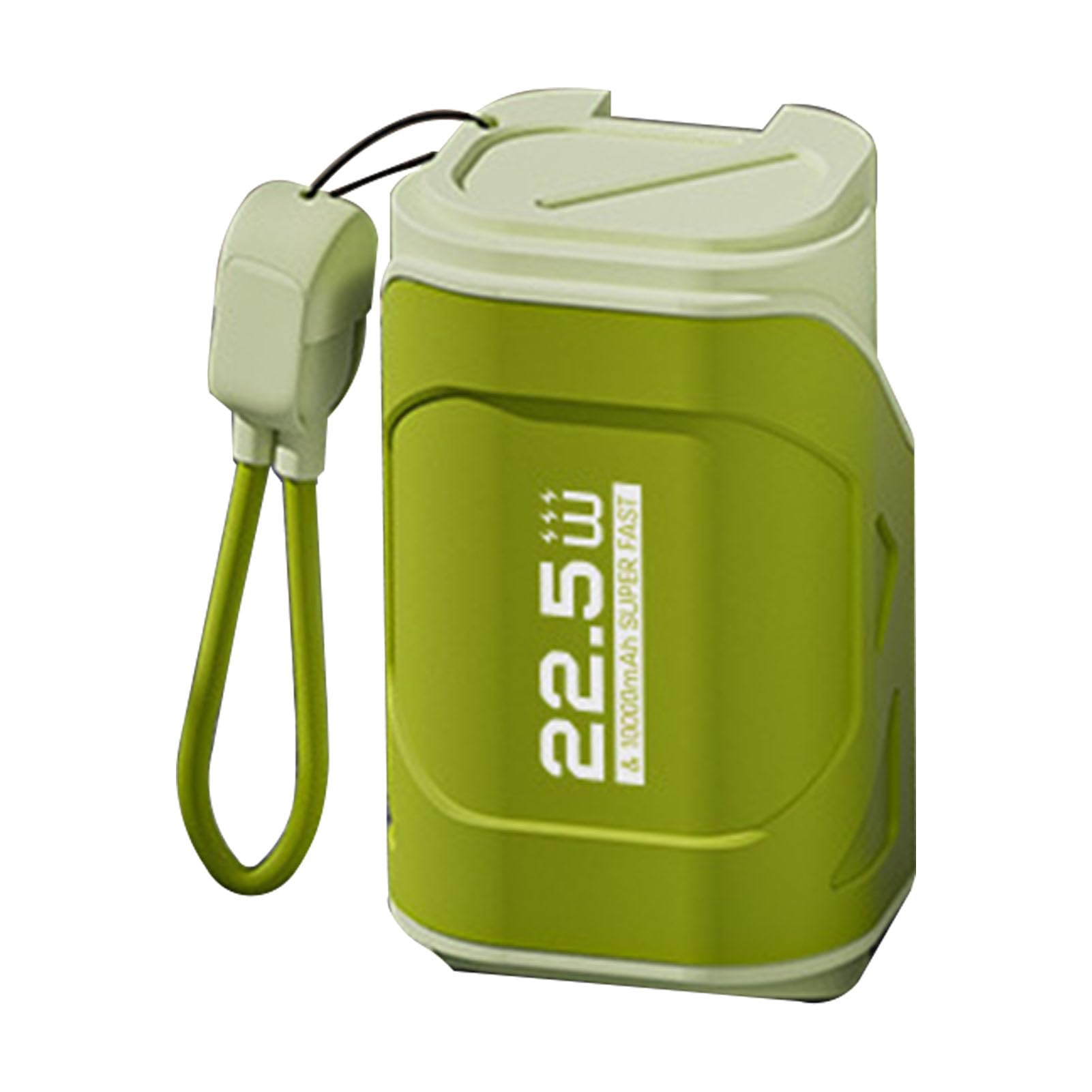 Fdit Power Bank da 10000 MAh, Caricabatterie Portatile con Presa a Muro con Presa CA Pieghevole e Doppio Cavo, Ricarica Rapida PD20W per e IOS (Verde oliva)