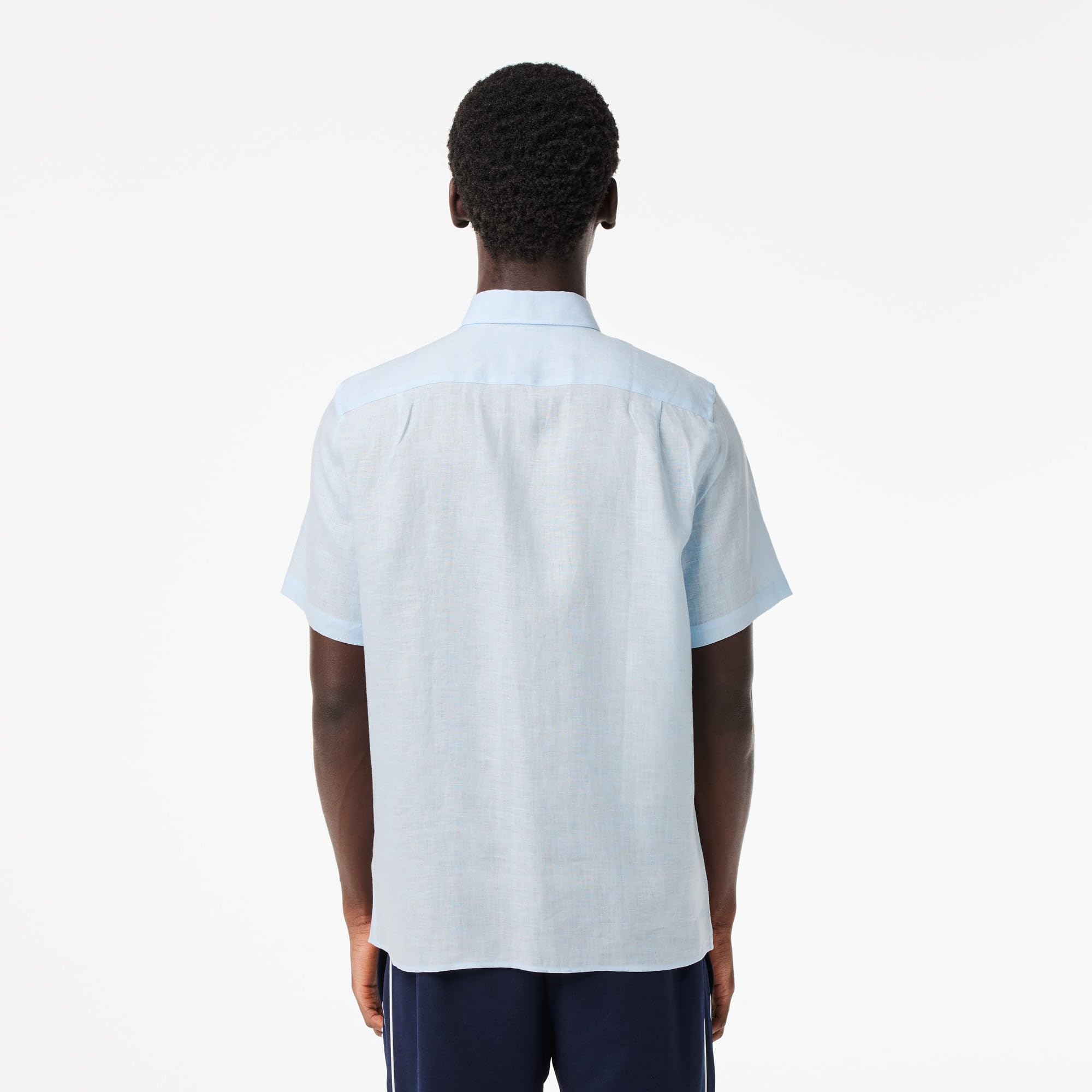 Lacoste - Męska koszula z krótkim rękawem, jasnoniebieski (T01), 38