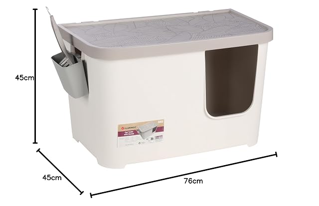 Foto 5 de 5 de Flamingo Inodoro para Gatos BARIK Blanco 76x45x45CM