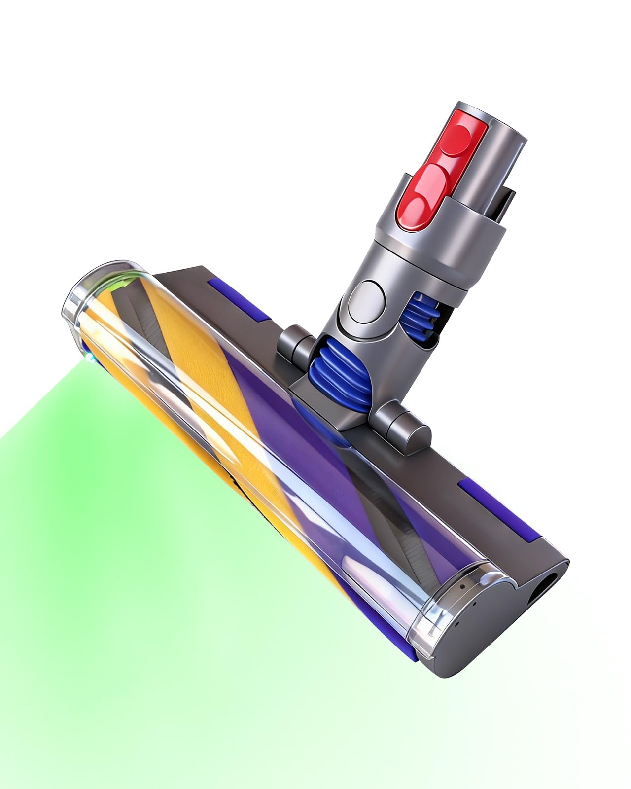 V15 Brosse remplacement,pour Dyson V7 V8 V10 V11 V15, Brosse LED éclairée à lumière verte, Embout de sol anti-ennœudage pour sols durs, Brosse & accessoire de Accessoires pour Dyson