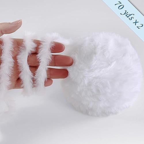 Miniatura 3 de Mary Hatch Hilo de piel sintética suave para ganchillo de 2 madejas, grueso, peludo, esponjoso, para tejer a mano, 70 yardas x 23.53 oz x 2210.0 ft