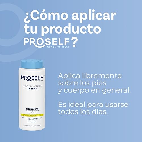 Miniatura 6 de PROSELF Desodorante para pies en polvo, natural y sin talco, mantiene tu cuerpo seco sin mal olor, aroma a lima siciliana, 3.9 oz (110 g)