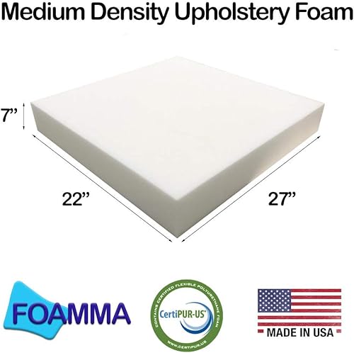 Miniatura 10 de Foamma Cojín de espuma para tapicería de alta densidad de 6 x 22 x 27 pulgadas (reemplazo de asiento, hoja de tapicería, acolchado de espuma)