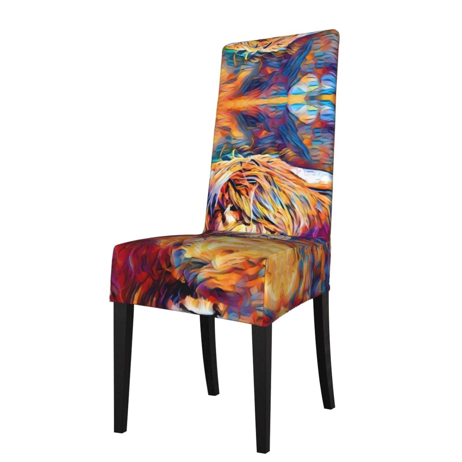 YYHWHJDE Cow Prints Protection Cover for Dining Chair – Stretchable Slipcovers for a Refreshing Dining Room Makeover