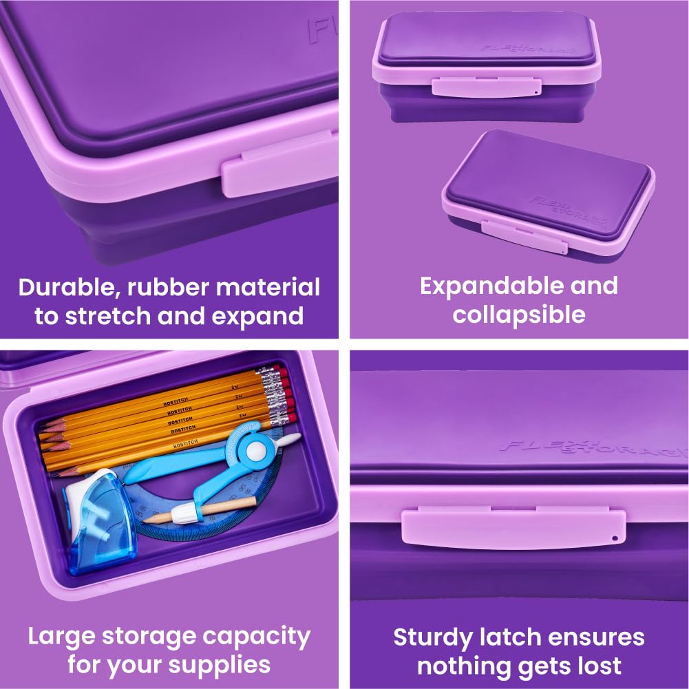LockerMate Buntstift-Boxen 6er Pack - Transparent, Hält 24 Stifte, Mit Klappdeckel Für Schule & Basteln
