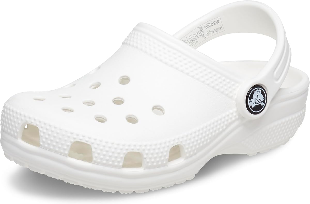 Amazon.com | Crocs Kids Classic Clog (Little Kid/Big Kid) - Clogs for Kids - Synthetic Lining - Circulation Nubs White 4 Big Kid M | Clogs & Mules