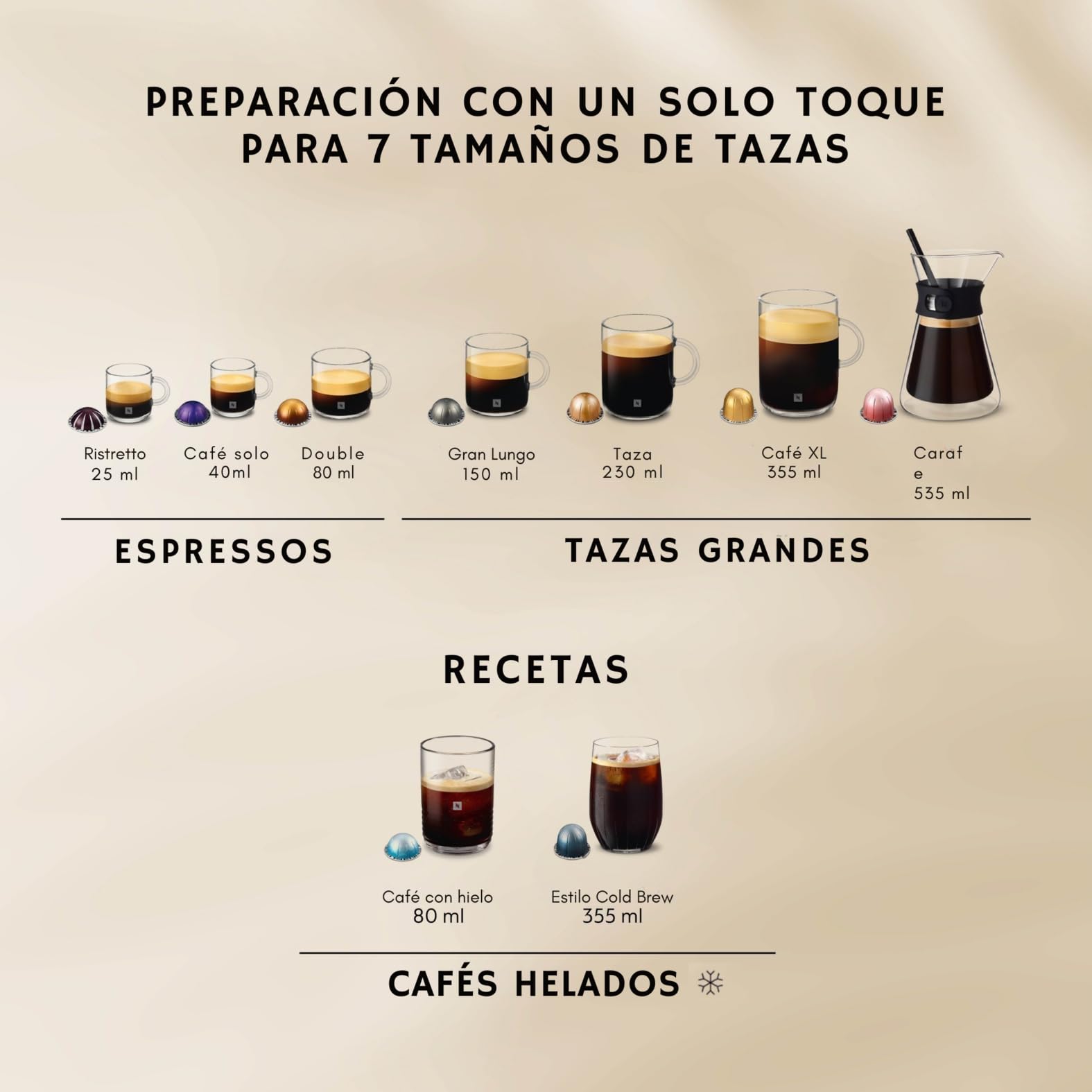 KRUPS Nespresso Vertuo Up, Cafetera de Cápsulas, Depósito 1,4L, Negra | 7 Tamaños de taza, Nespresso Smart, Lista en 3 segundos, Apagado automático, Cápsulas Nespresso Vertuo, XN9408
