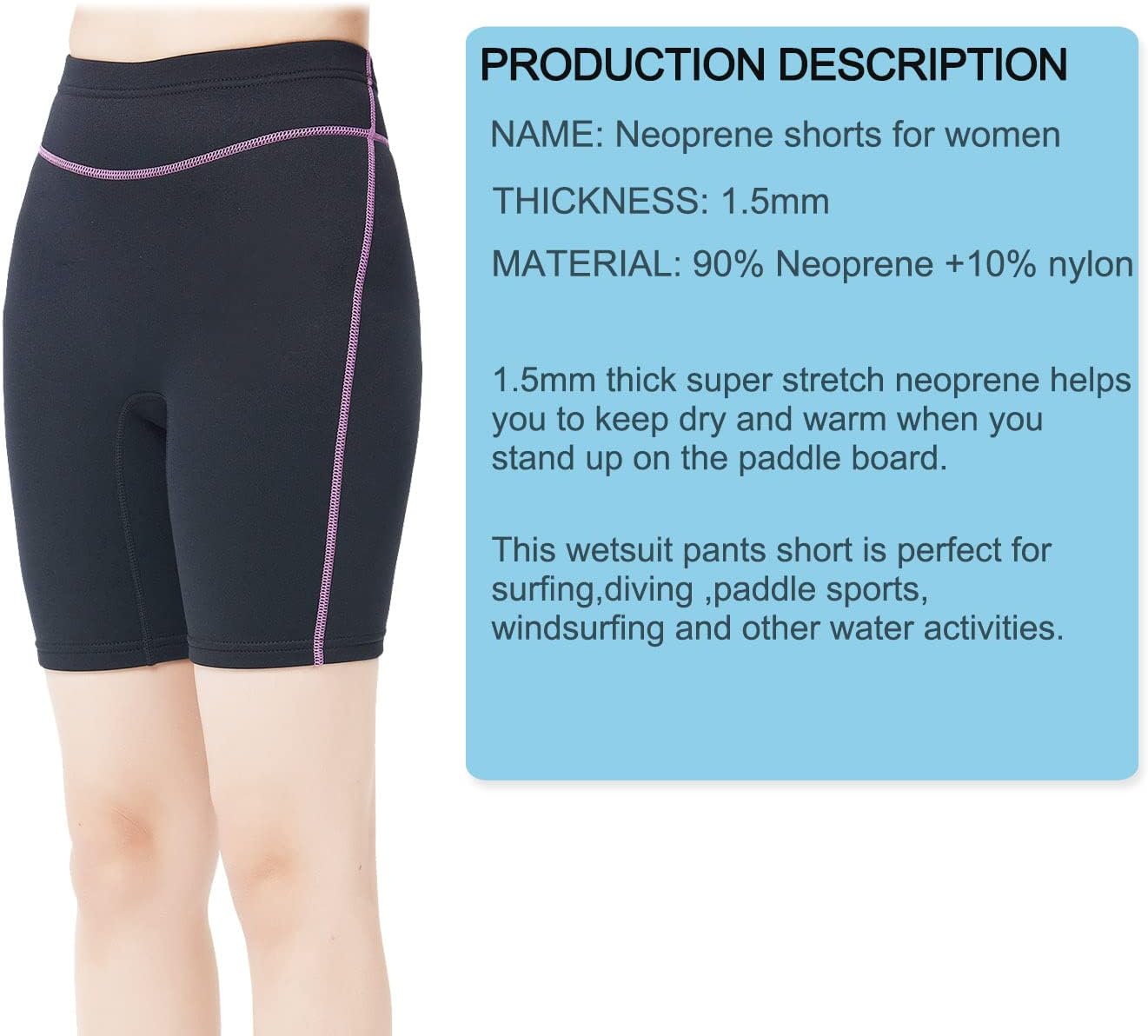 Wetsuit Shorts Pants Men Women 1.5mm Neoprene Shorts for Swimming Surfing Snorkeling Diving