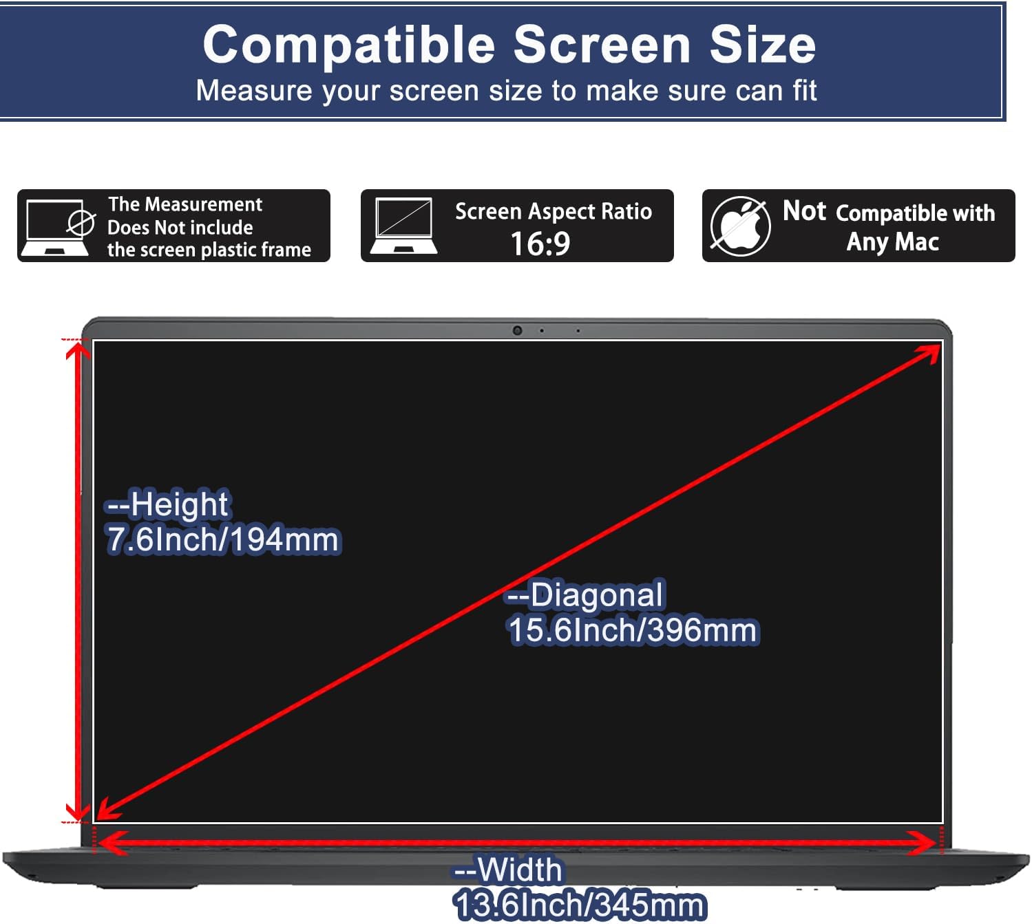 (2-Pack) 15.6" Laptop Screen Protector Tempered Glass for 15.6 HP/Dell/ASUS/Sony/Samsung/Lenovo/Acer/MSI/LG and All Other Brands 15.6" 16:9 Laptop, 9H Hardness, Anti Fingerprint, No Bubble, HD 15.6"(16:9) image 2 of 8 B0CNRGGL4L