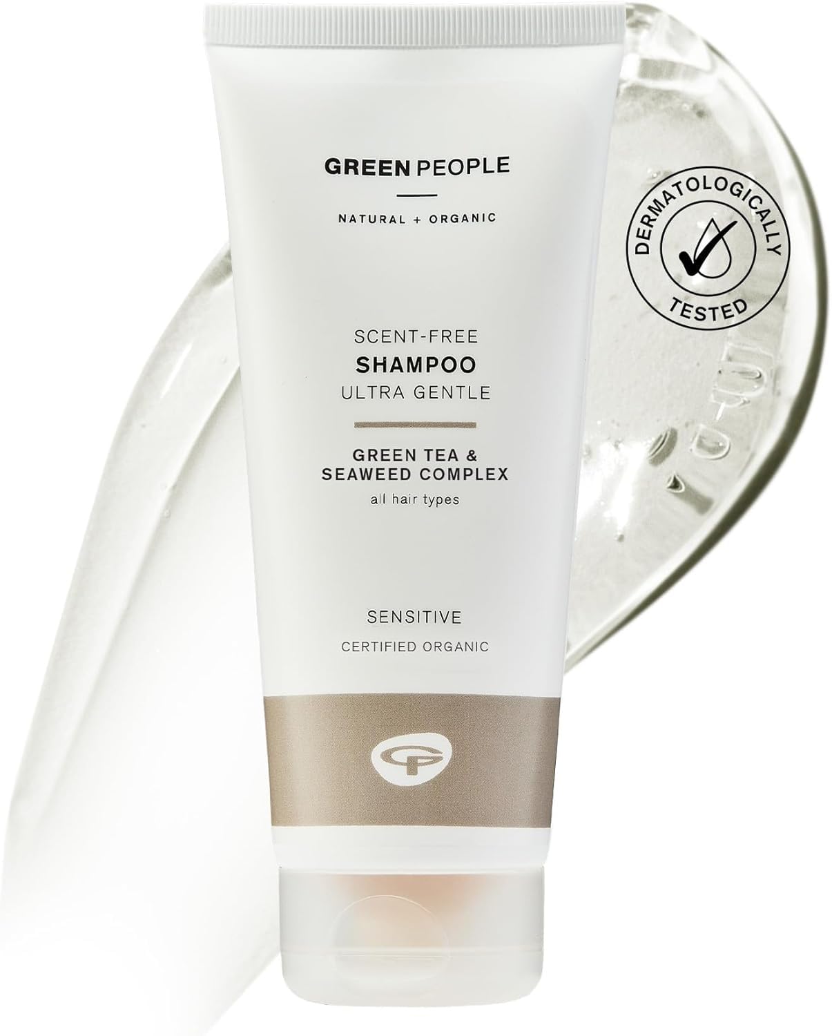 Fragrance Free Shampoo - For Sensitive Scalps, Hypoallergenic - Green Tea & Seaweed - Silicone Free, Organic, Vegan - 200ml