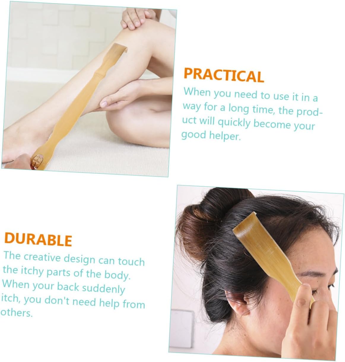 4Pcs Back Scratcher Therapeutic Tool Handheld Massage Scratcher for Adults Pregnant Women and Disabled People Smooth Surface for Comfortable Itch Relief