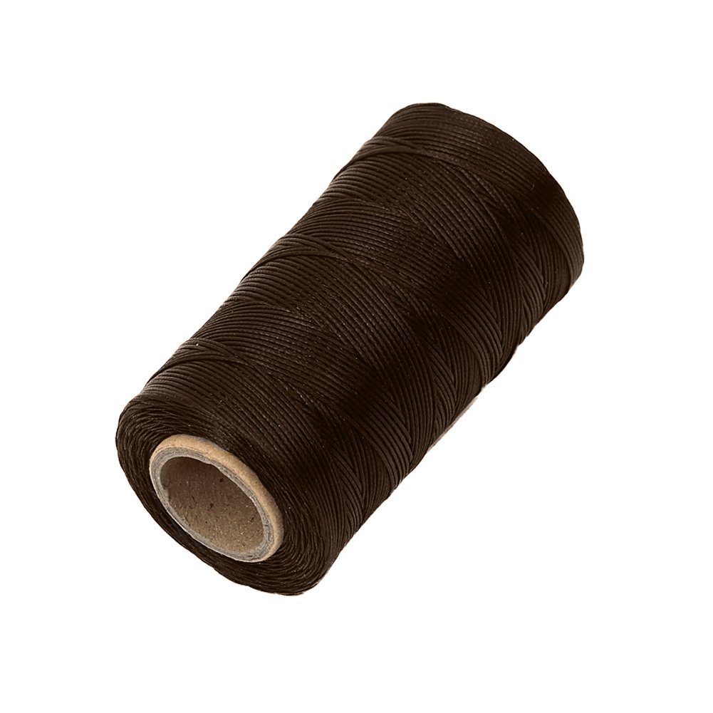 Tenn Well 328 yardas 150D 1 mm hilo encerado, kit de vela de cera de costura plana con agujas para proyectos de bricolaje de cuero (marrón)