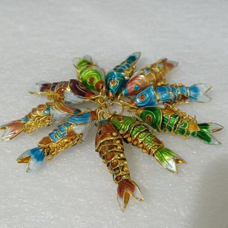 10pcs Cloisonne Enamel Lucky Koi Fish Charm Fancy Cute Carp Pendants for Jewelry Making DIY Necklace Bracelet Earrings Accessories