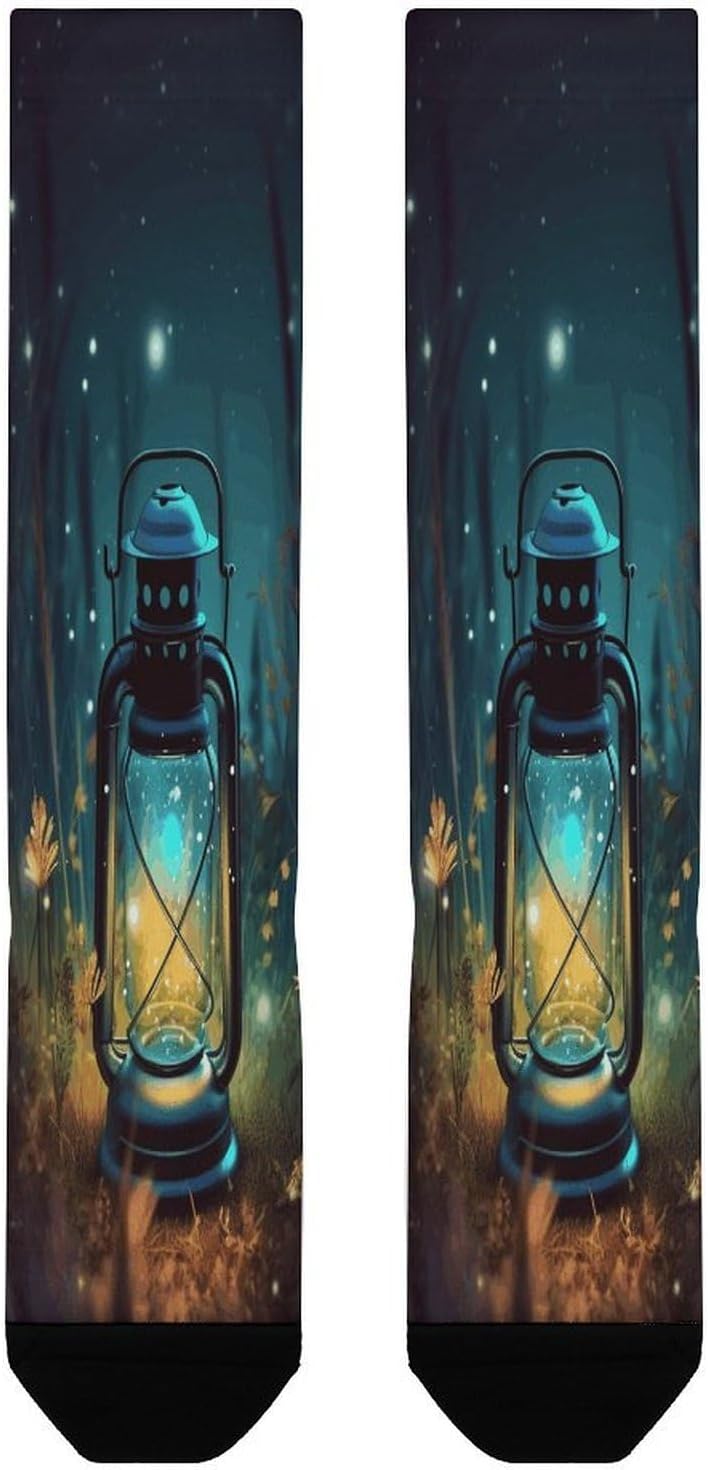 Fireflies And Lantern Compression Sock Circulation Support Socks Lightweight Knee High Tube Sock Over-The-Calf Sock for Adult