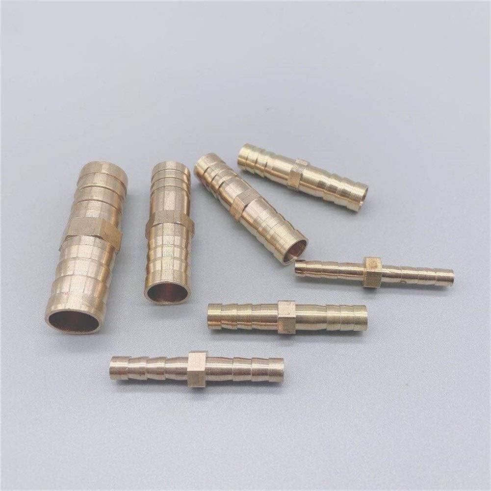 Pipe connector 10pcs Brass Straight Hose Pipe Fitting Equal 4mm 6mm 8mm 10mm 12mm 14mm 19mm Gas Copper Barbed Coupler Connector (Size : 16mm 16mm) Plumbing Fittings
