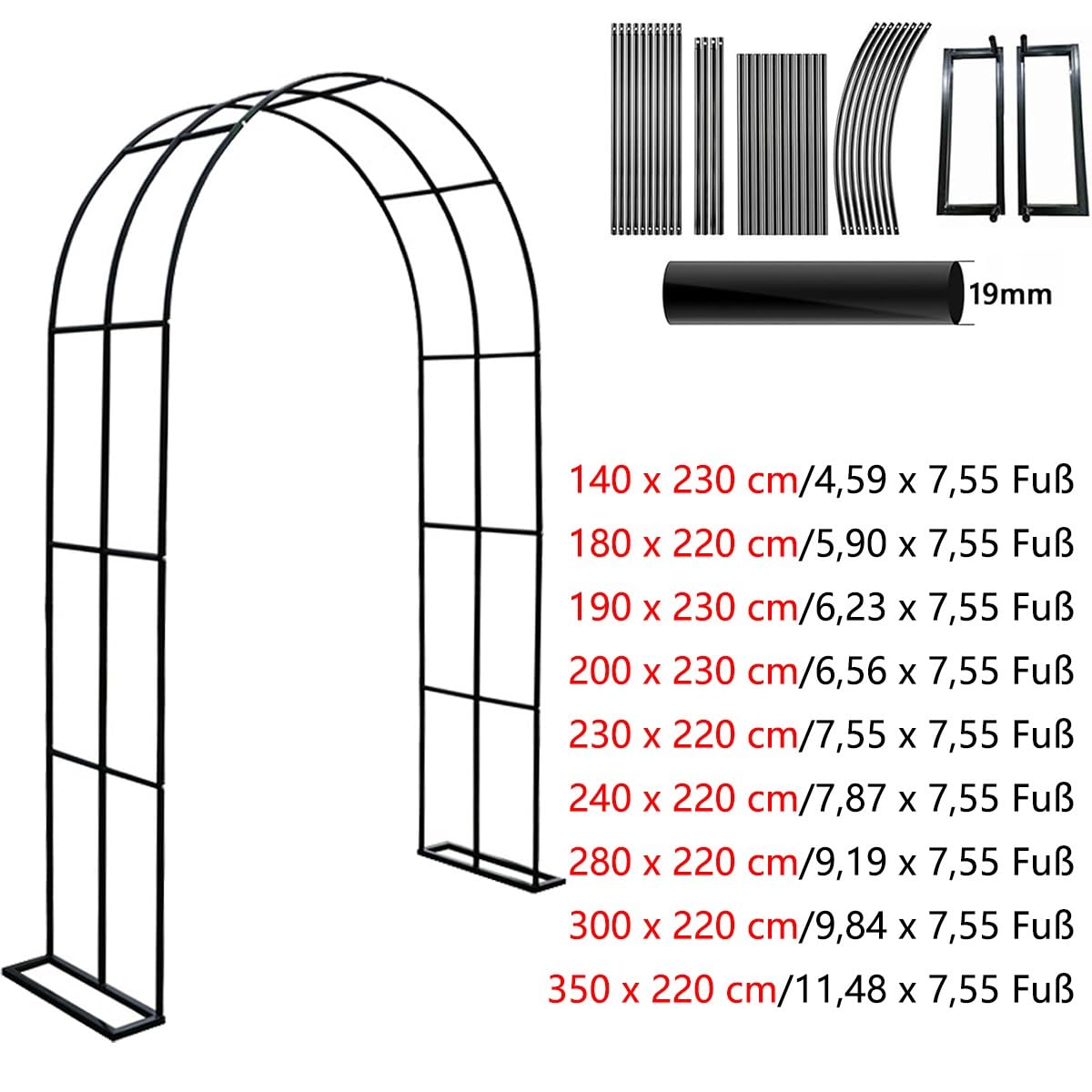 Solidny metalowy łuk ogrodowy zielona róża krata do roślin pnących ocynkowana altana różana na zewnątrz łuk ogrodowy 140 x 230 cm brama ogrodowa