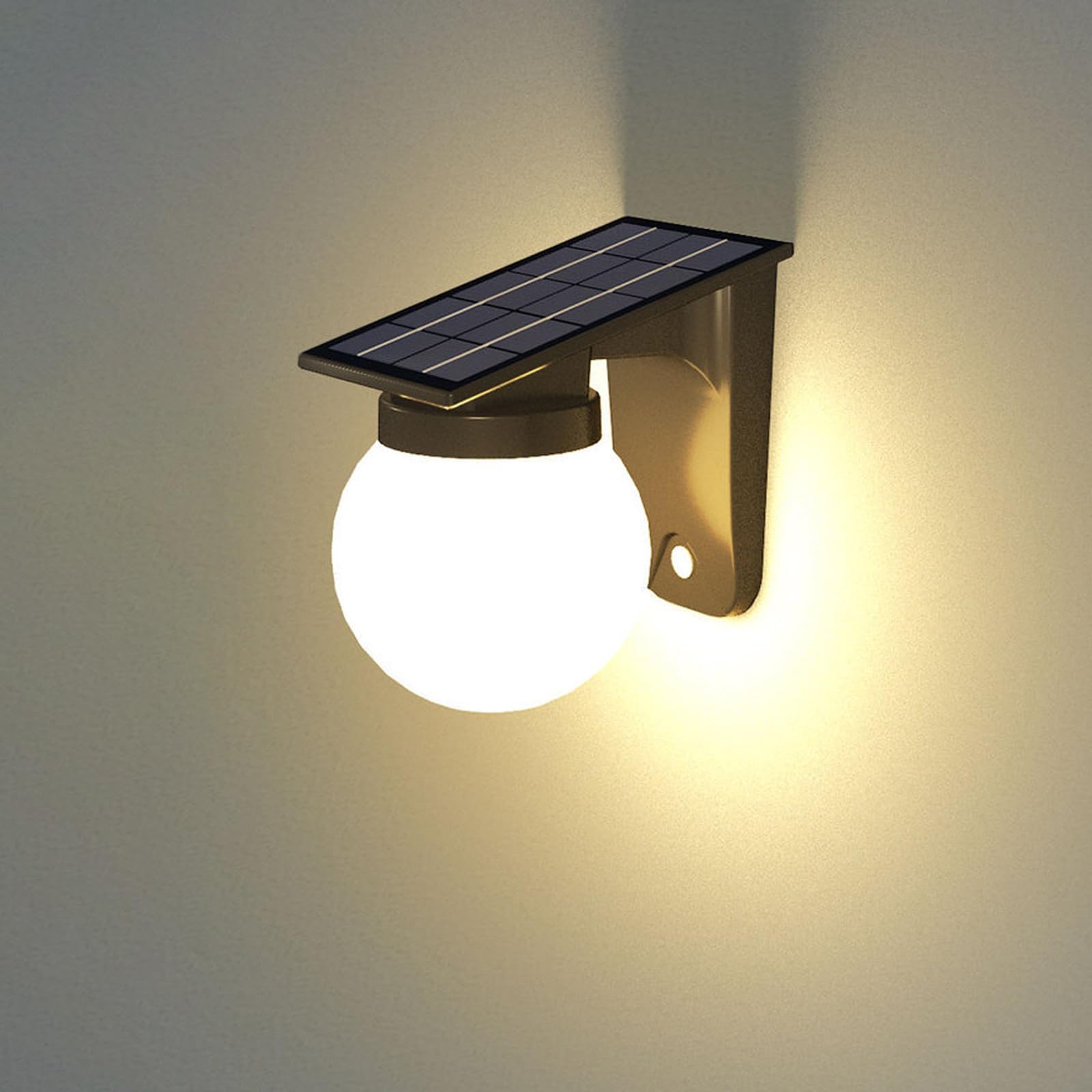 AVEKI Solar Outdoor Lights, Bright Ball Wall Light with Dusk to Dawn Sensor, Dimmable Security Light Porch Solar Lights Outdoor Waterproof, Outside Wall Lamp for Yard Patio Porch Garage (Warm)