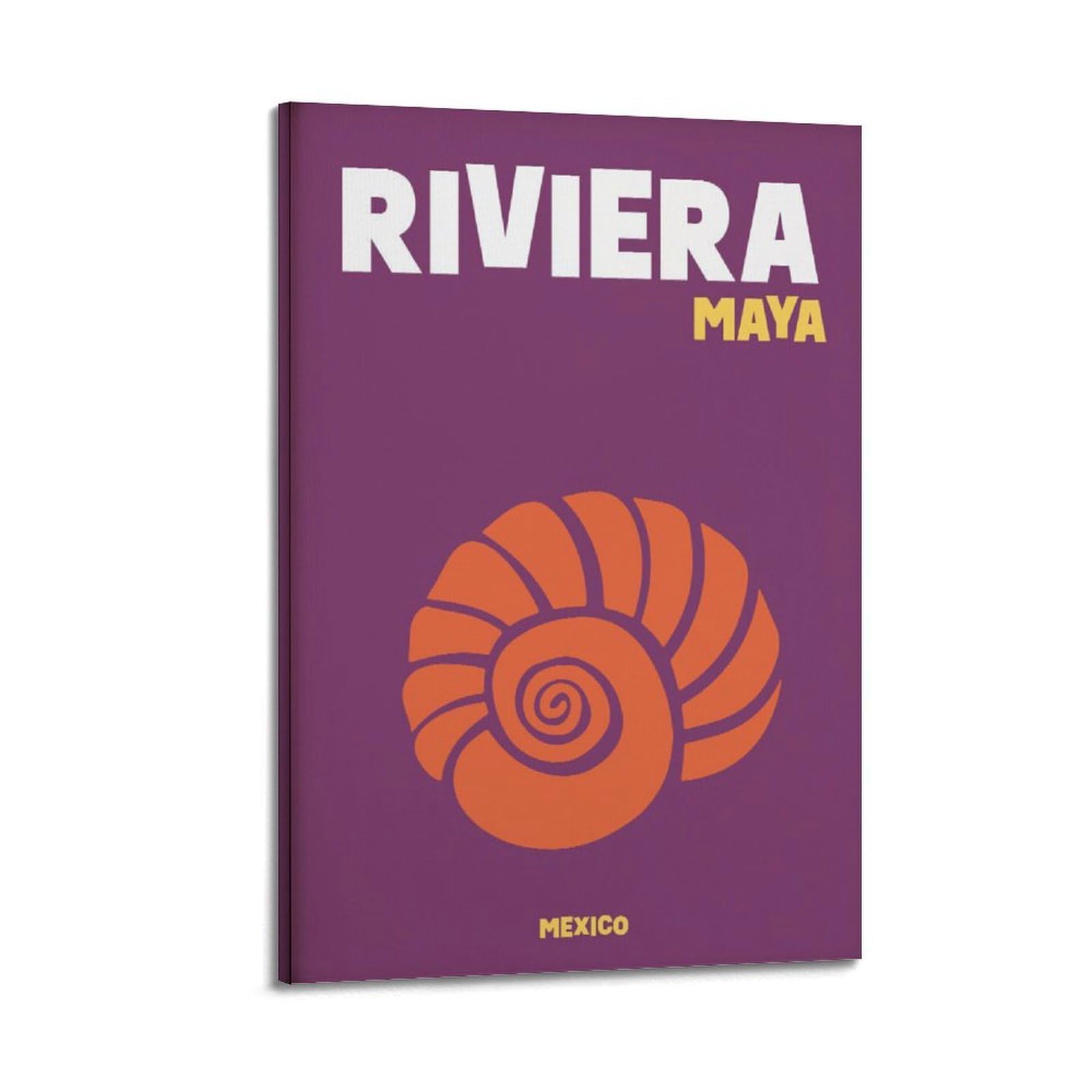xiaoxiaoshen Riviera Maya Mexico Seashell Travel Canvas Poster Wall Art Prints Room Aesthetic Murals Bedroom And Living Decorations 20x30inch(50x75cm)