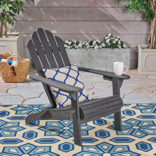 Christopher Knight Home Cara Outdoor Foldable Acacia Wood Adirondack Chair, Blue Finish - Image 3