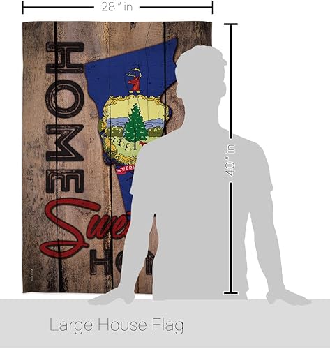 Miniatura 2 de HS191153-BO Vermont Sweet Home Americana States - Juego de bandera vertical decorativa para casa, 28 x 40 pulgadas con mástil, multicolor