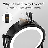 Vista 8 de GURUN Espejo de maquillaje con aumento de 8.5 pulgadas con 3 luces LED regulables, espejo de tocador de doble cara con control táctil para baño