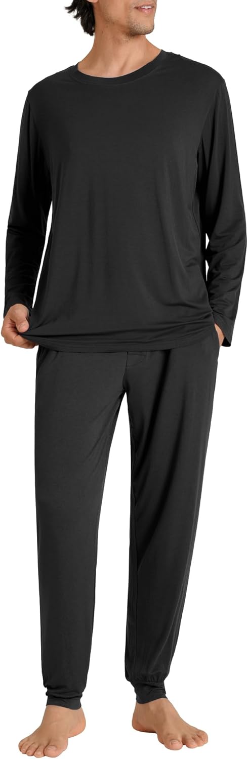 Latuza Men's Viscose Sleep Shirt Jogger Pajama Pants Lounge Set