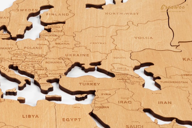 Mappa Del Mondo 3D In Legno Da Parete - Decorazione Artistica, 100x57 Cm - Foto 8