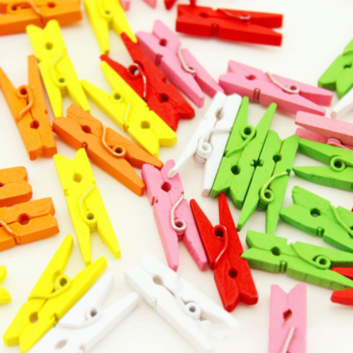 100 Pcs Mini Green Wooden Photo Clips, Heavy Duty image 3