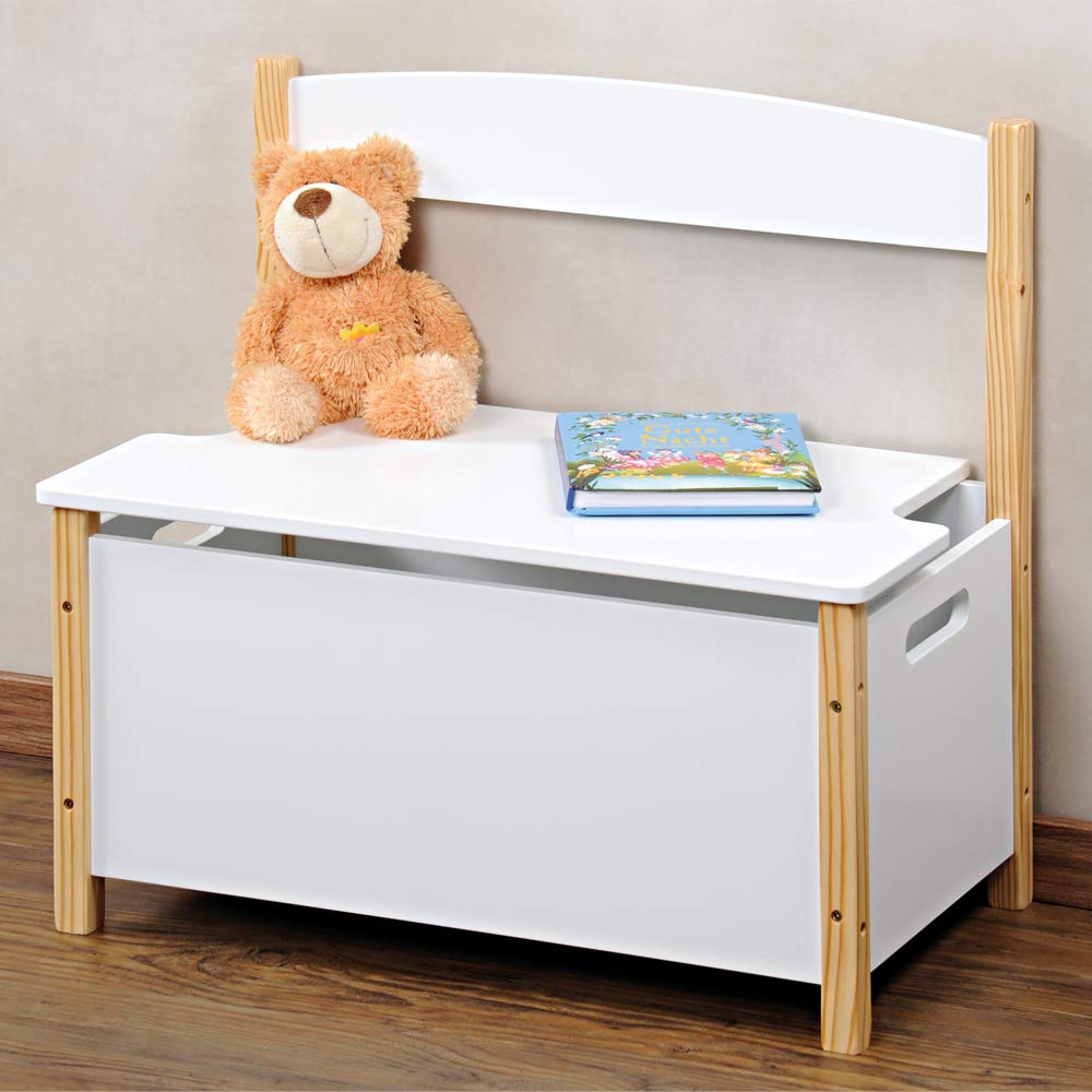 Kesper | Banc pour Enfants, Matériau : Panneau de Particules, Dimensions: l 60 H 56 P 34,5 cm, Couleur : Blanc | 17713 13
