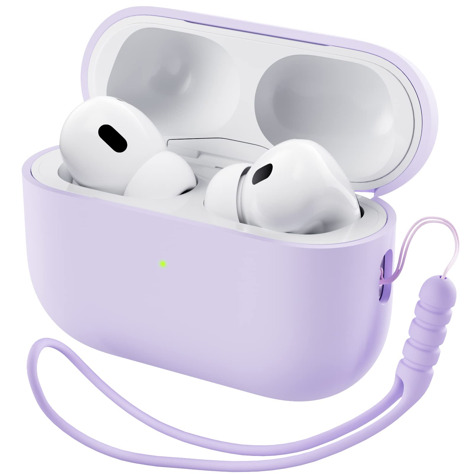 ORNARTO Compatible with AirPods Pro 2 Case 2022, Full Protective Hybrid Silicone for AirPods Pro 2nd Generation Case, Front LED Visible Skin