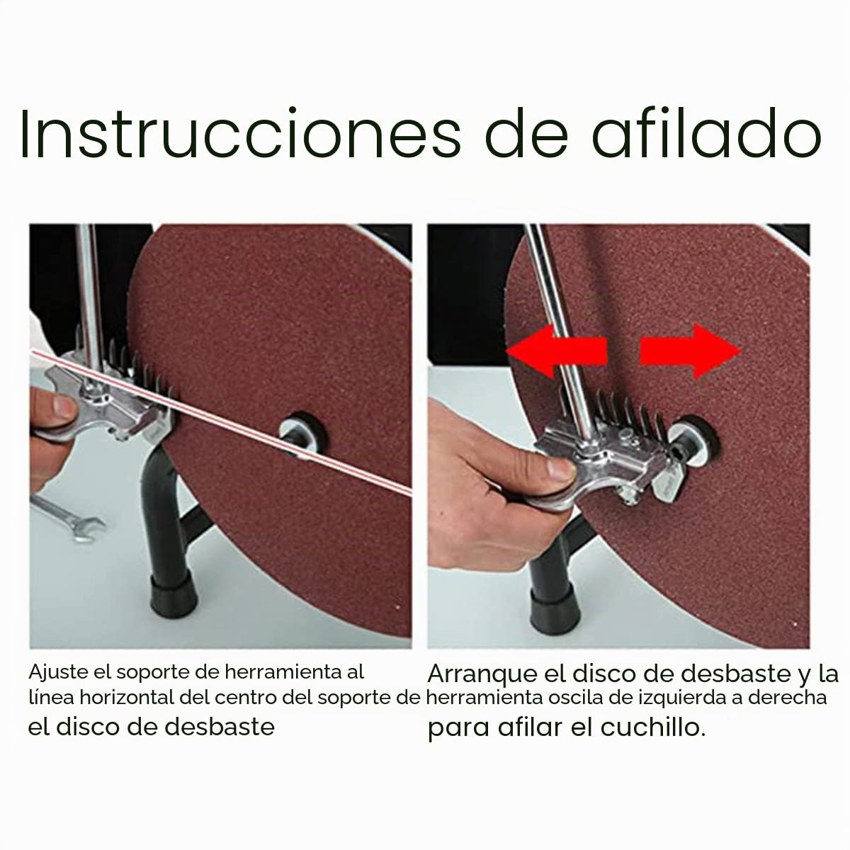 Afilador de Cuchillas para Esquiladoras de Ovejas y Cabras 550W, Amoladora Eléctrica Profesional con Guía de Ángulo Ajustable, Disco de 26cm Ideal para Granjas,Explotaciones Ganaderas y Uso Doméstico