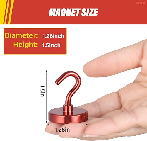 Vista 24 de NEOSMUK - Ganchos magnéticos de alta resistencia con imanes extrafuertes para colgar en refrigerador, crucero, cabinas o parrilla, color blanco