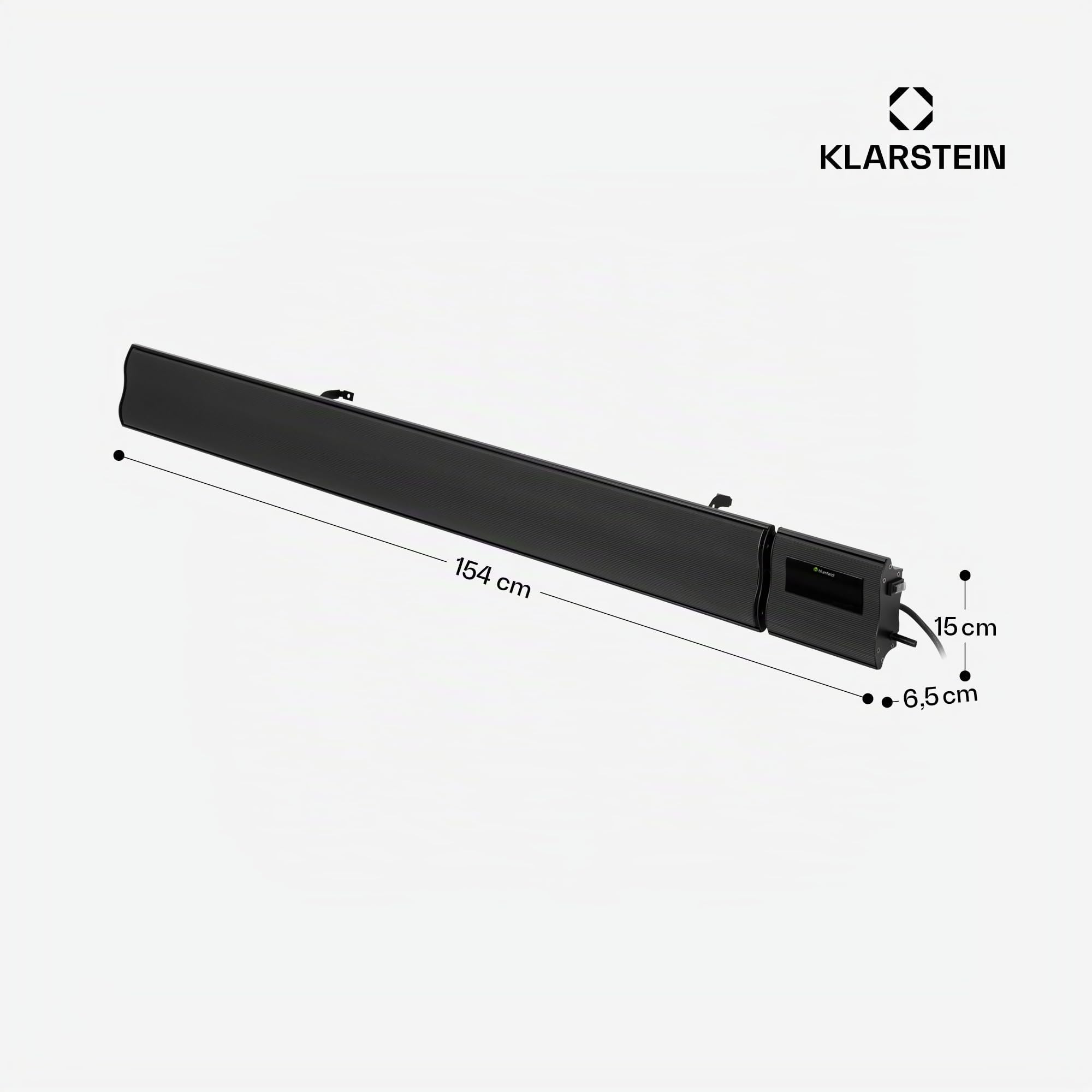 Klarstein Stufa Elettrica Basso Consumo, Colonnina Elettrica da Giardino 2400W, Termosifone Elettrico, Pannello Radiante Infrarossi con Telecomando, Stufetta Smart WIFI App, No CO2