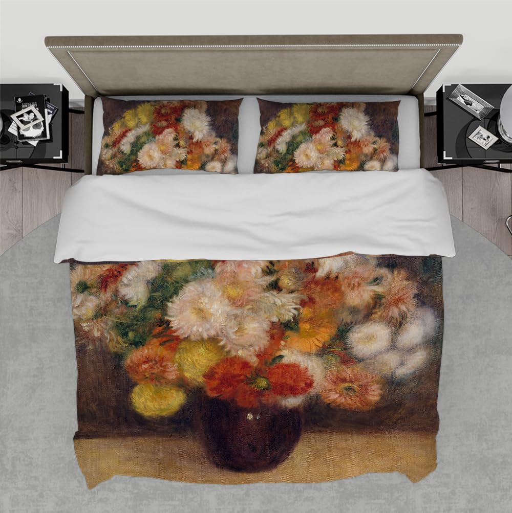 Housse de couette fleurs colorées pour une chambre lumineuse