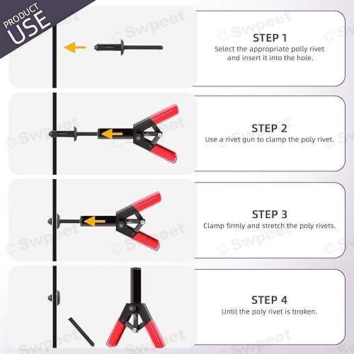 Miniatura 3 de Swpeet Juego de 46 pistolas de remache de polietileno, herramienta multifuncional de extracción de remaches, herramienta de remache para todos los