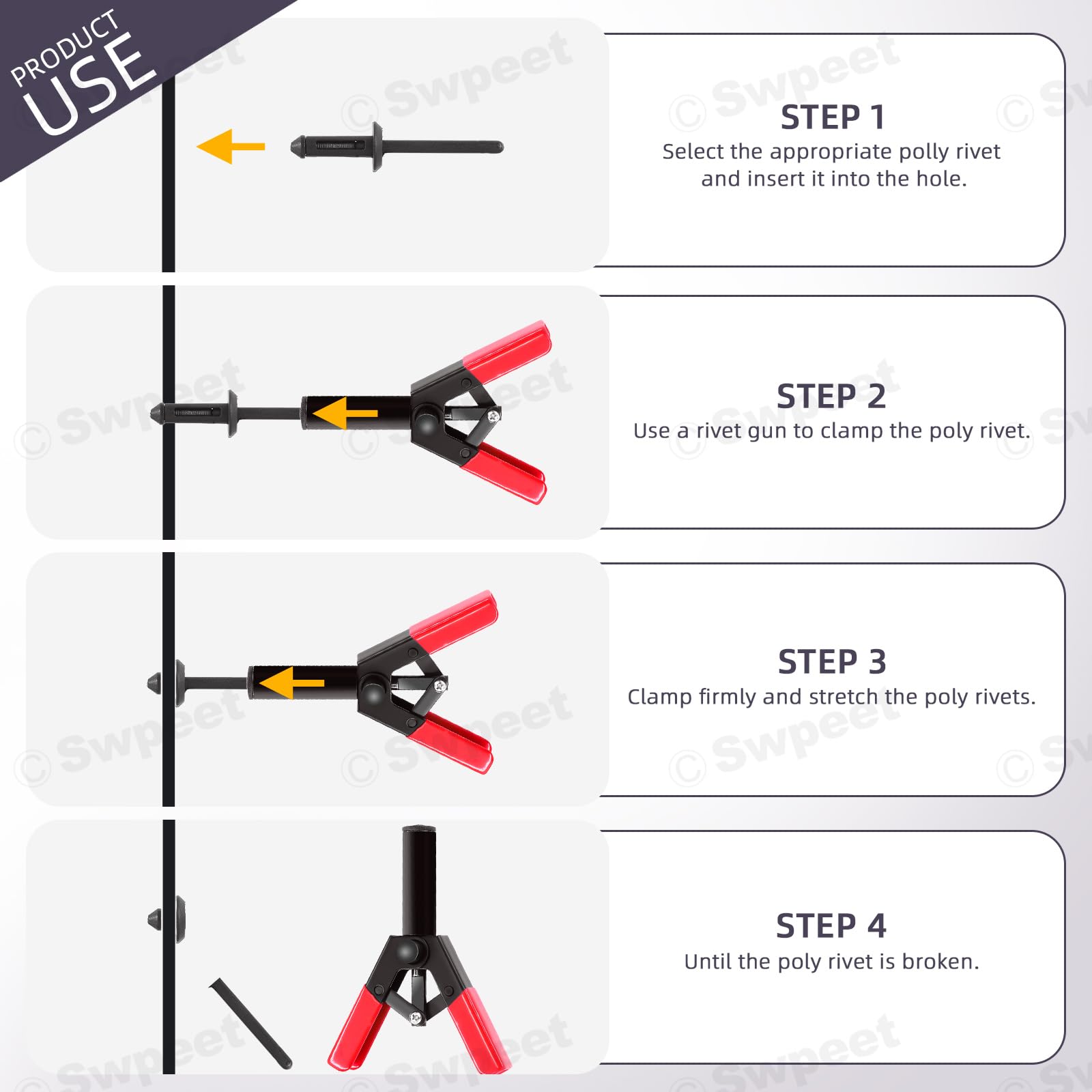 Swpeet 46Pcs Poly Rivet Gun Set - Image 3