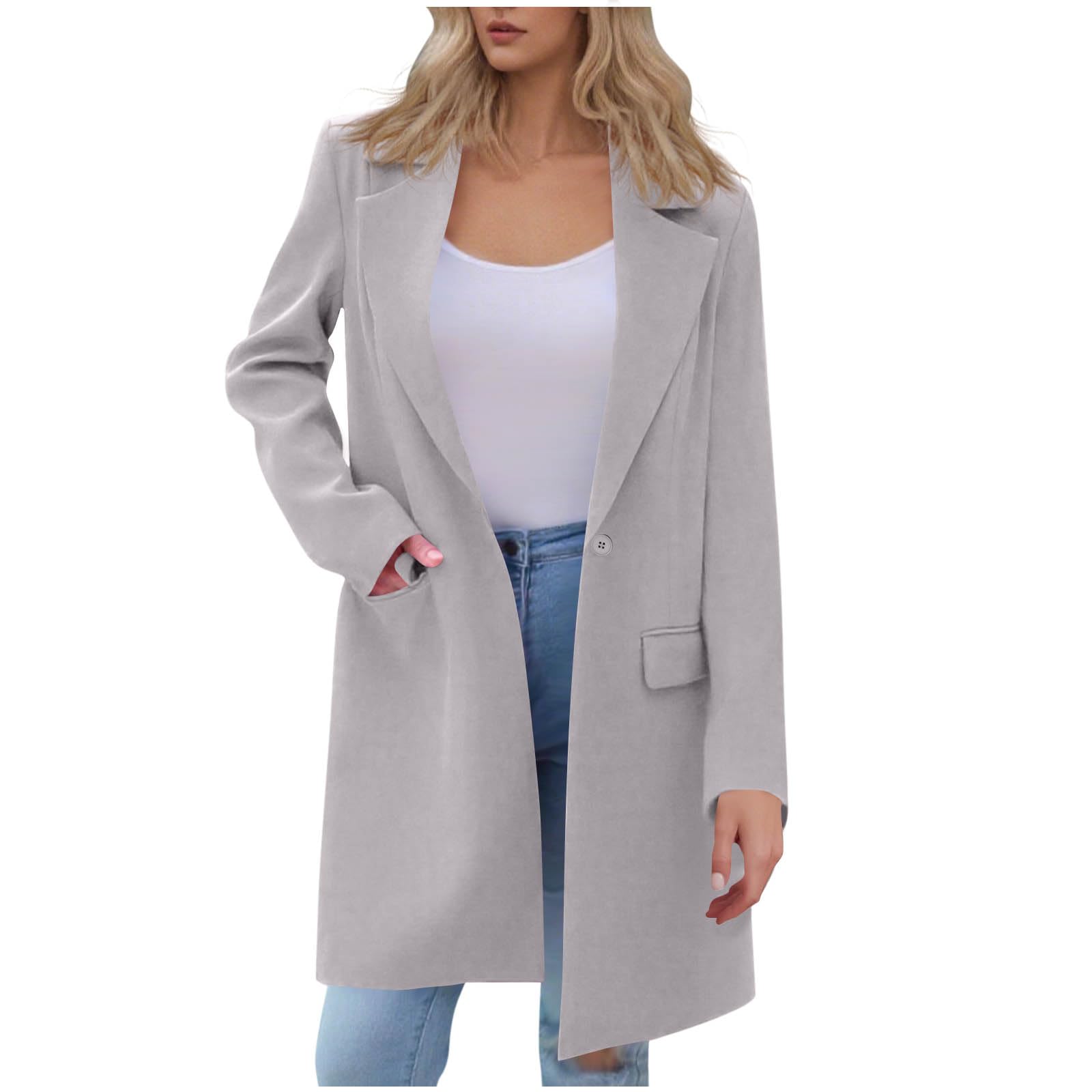 Longblazer Damen Elegant Langarm Herbst Work Anzüge Mit Reverskragen