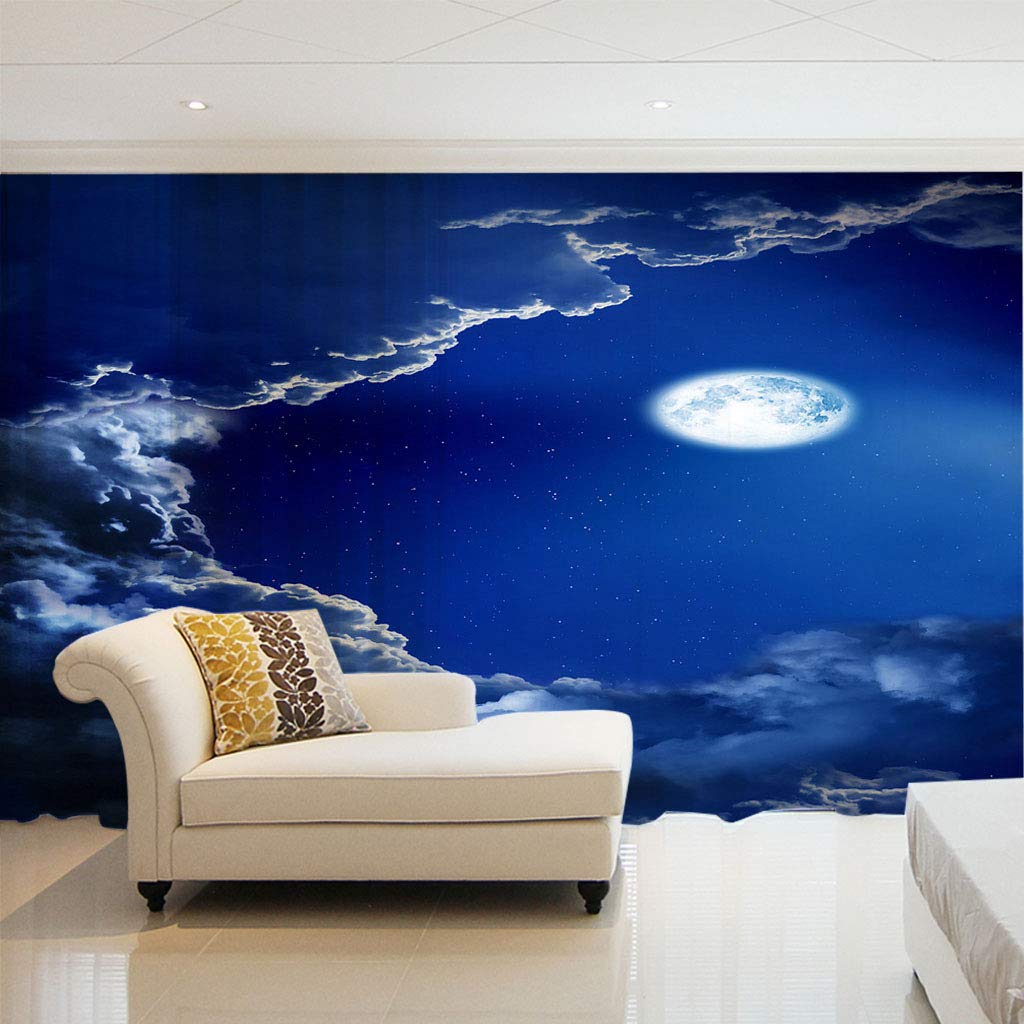 Voile rideaux voilage fenetre salon moderne semi-transparent bleu