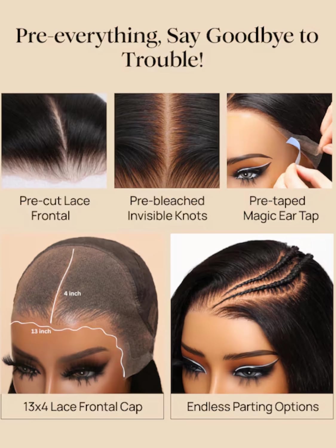 Julia Hair 12 Inch Chestnut Brown Ombre Yaki Straight Bob Wig Glueless Pre Cut 13X4 HD Lace Front Wig Human Hair with Dark Roots Pre Bleached Pre-Plucked with Ear Tape Ready to Go Short Yaki Wig