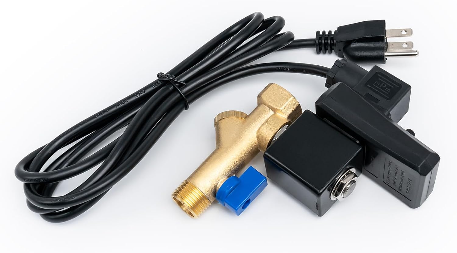 AC110V Automatic Timed Condensate Drain Valve with Power Cable, Electronic Air Compressor Drain Valve 1/2inch, Easy Installation Auto Drain for Air Compressor, As is shown, YRB-ZJK-7BG489