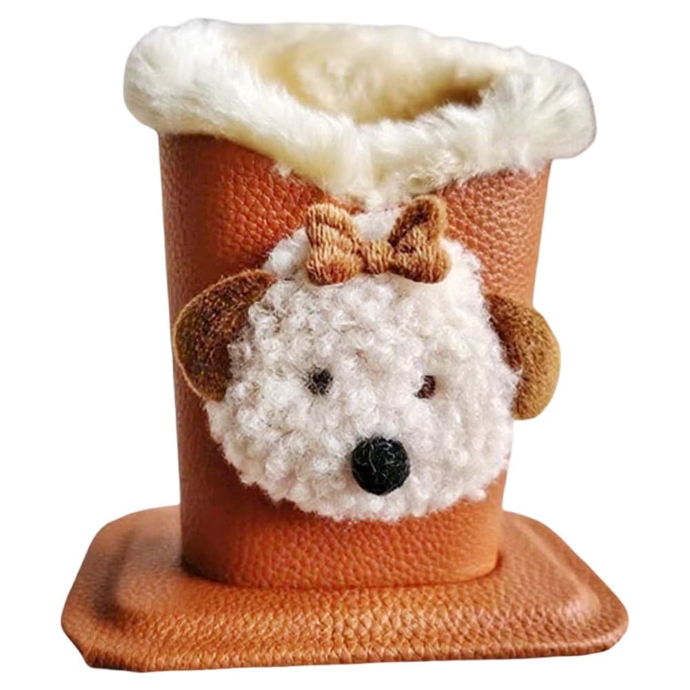 Ppmter Dog Plush Lined Eyeglasses Holder, Protective Glasses Holder Stand Case, Anti-Scratch Glasses Storage Organizer For Nightstand Office Desk